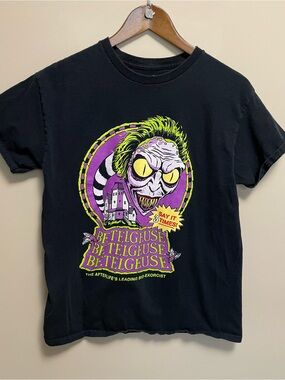 Beetlejuice Black Graphic Short Sleeve Tee Men Women Medium